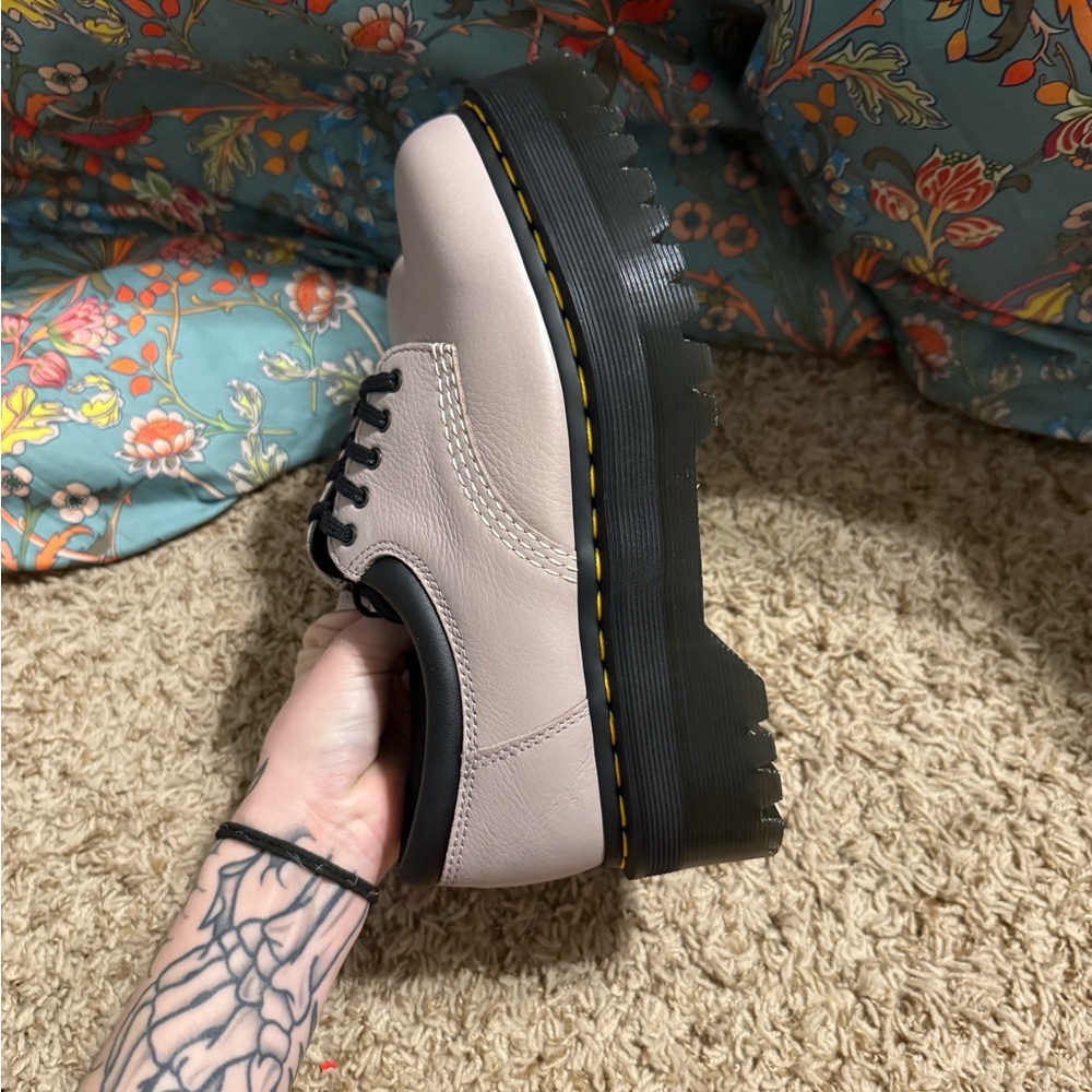Dr. Martens Pink and Black Platform Shoes